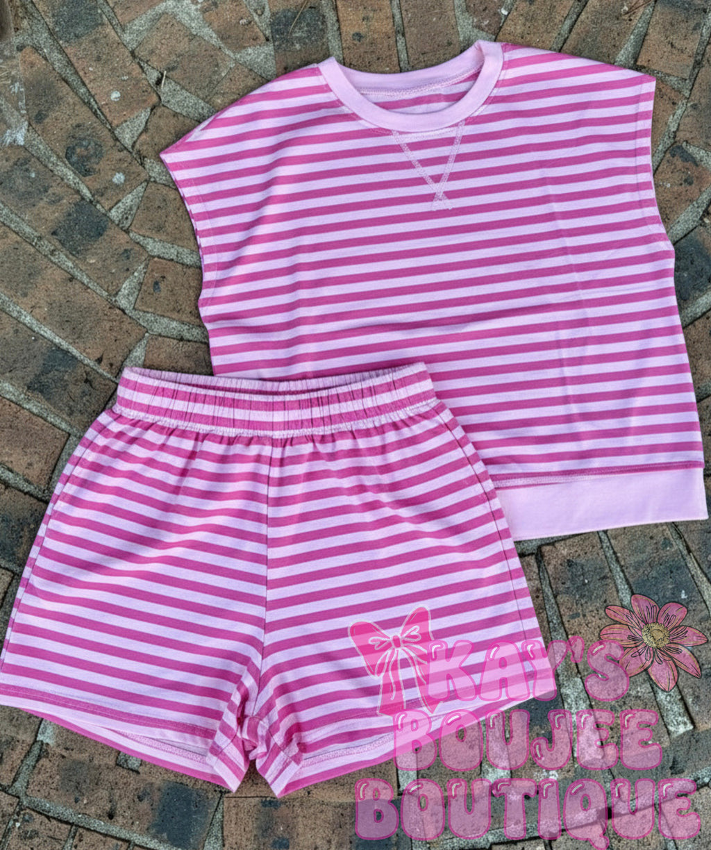 Pink Striped Set